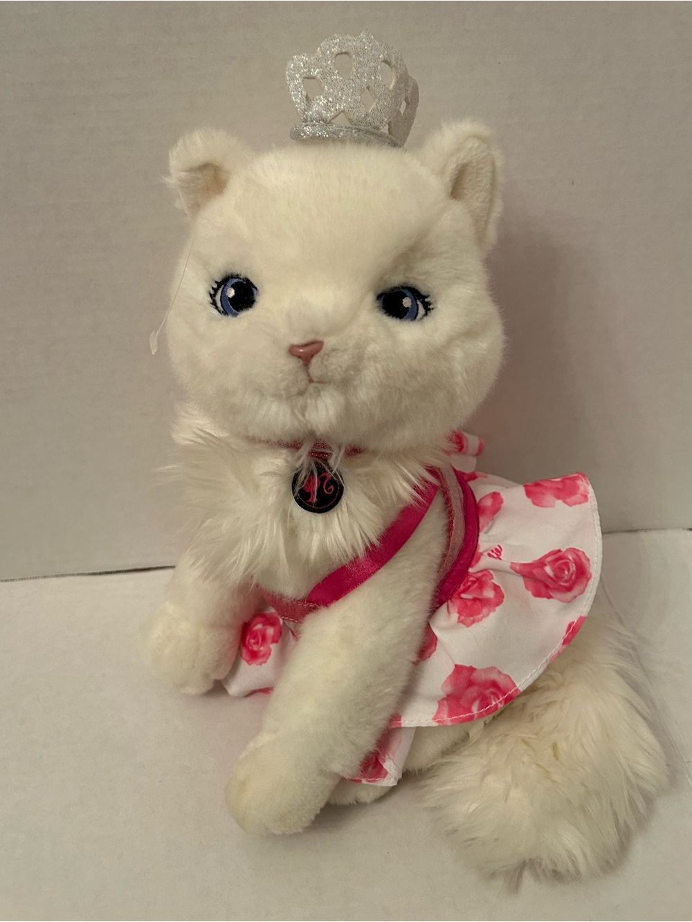 Applause Barbie Princess White cat plush